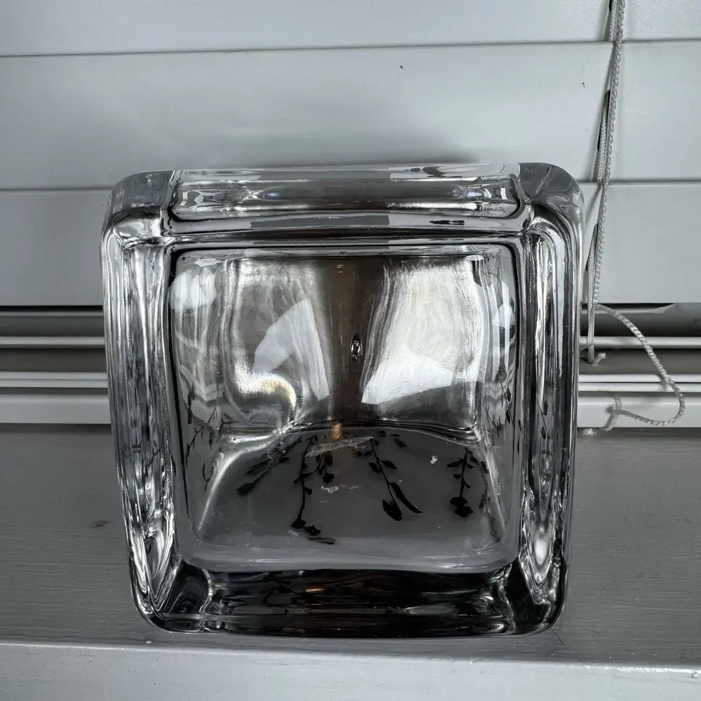 Hotel Firenze Heavy Glass Vanity Jar, Silver Floral Design Qtip Cotton Ball